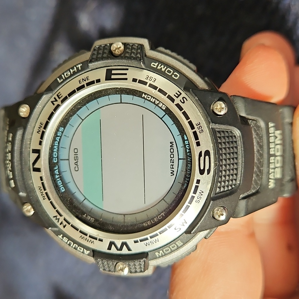 Casio 5 Alarms Water Resist 200m Black/Silver Watch
